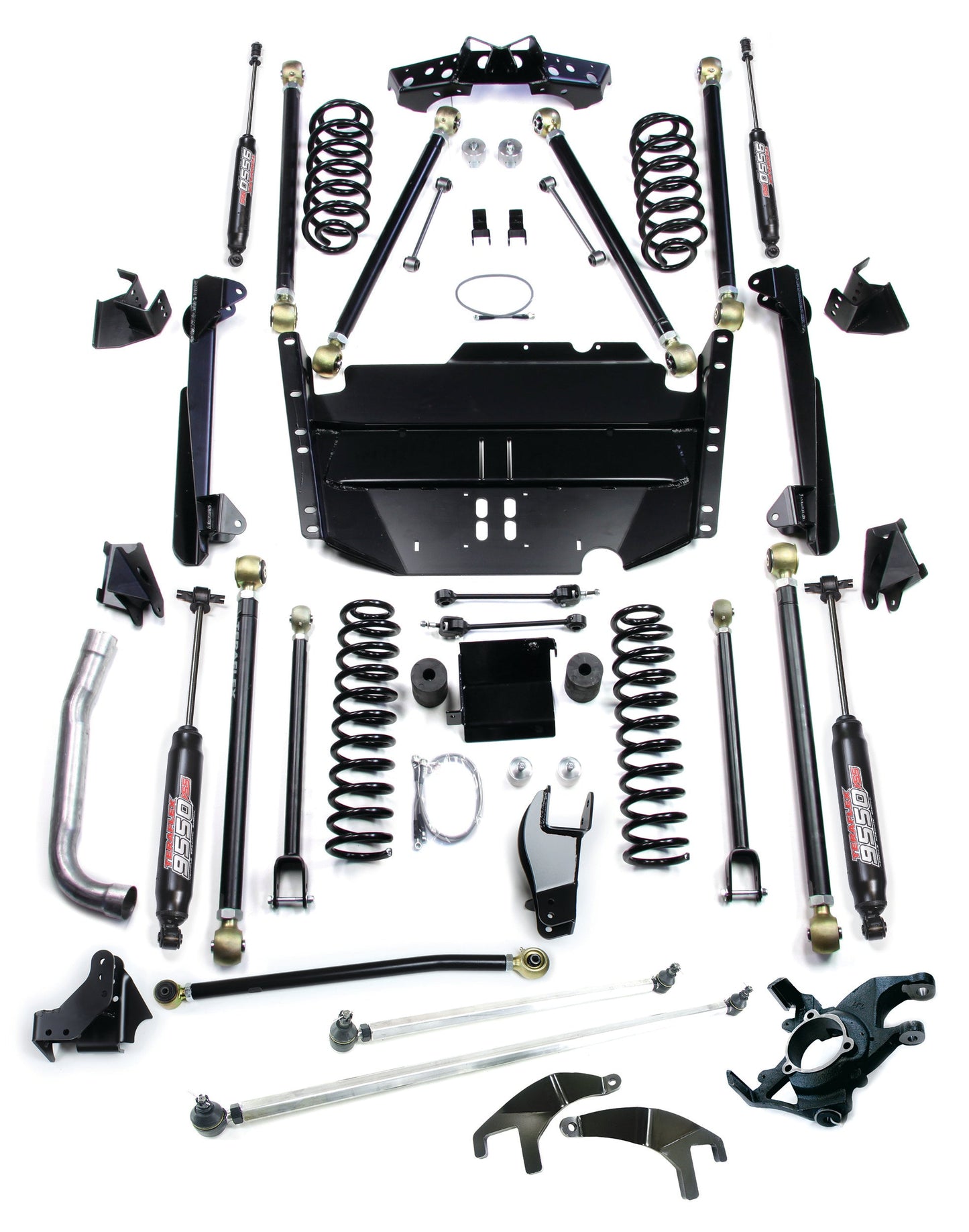 TeraFlex Jeep Wrangler TJ SWB 5" Pro LCG Long Arm Suspension System, High Steer & 9550 VSS Twin Tube Shocks