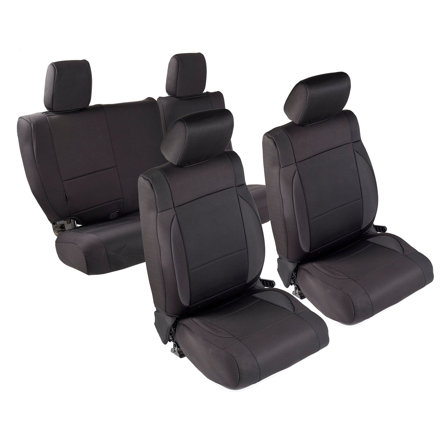 Smittybilt 2013-2018 Jeep Wrangler JKU Neoprene Seat Cover Set Front/Rear, Black, 471601
