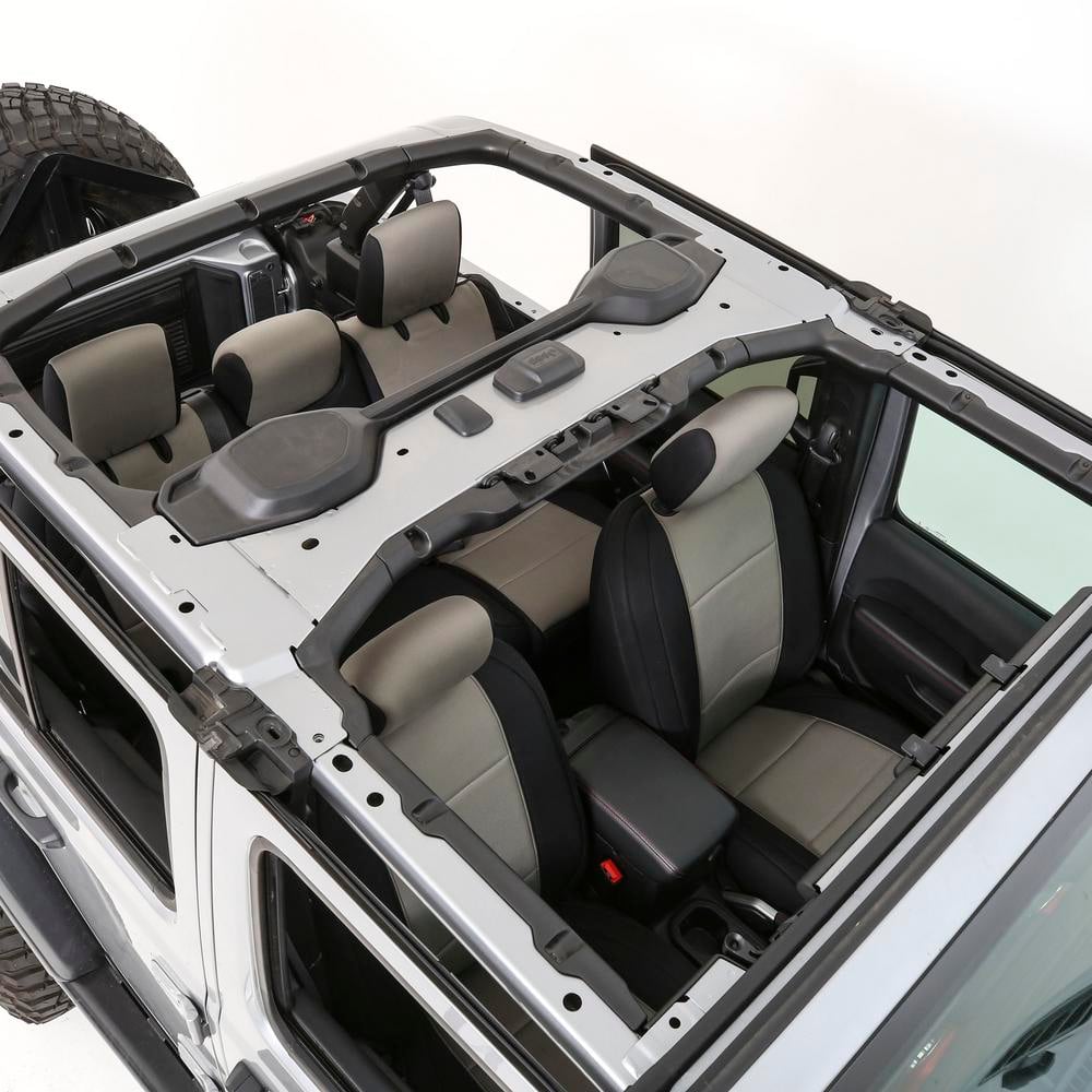 Smittybilt 2018-2025 Jeep Wrangler JLU Neoprene Seat Cover Set Front/Rear, Charcoal Gen 1, 472122