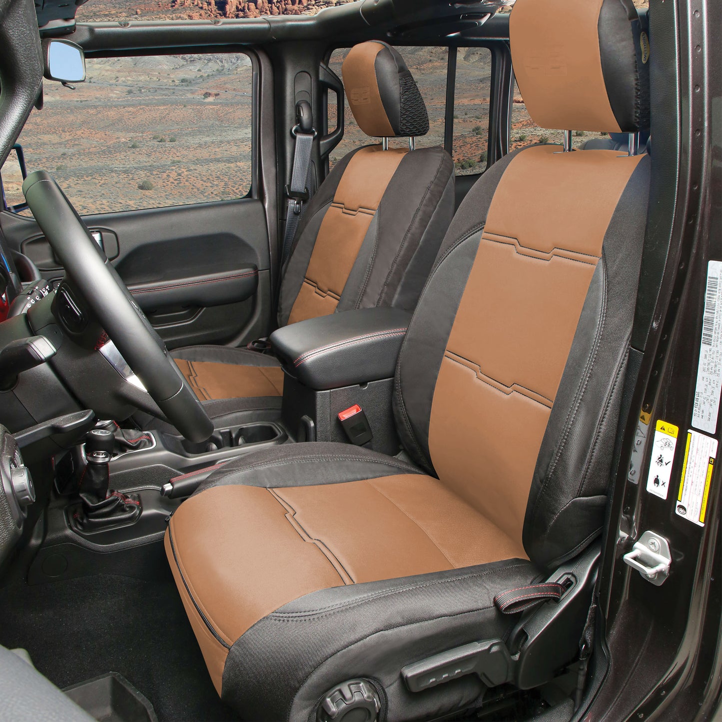 Smittybilt 2020-2025 Jeep Gladiator JT Neoprene Seat Cover Set Front/Rear, Tan Gen 2, 2020+, 578125