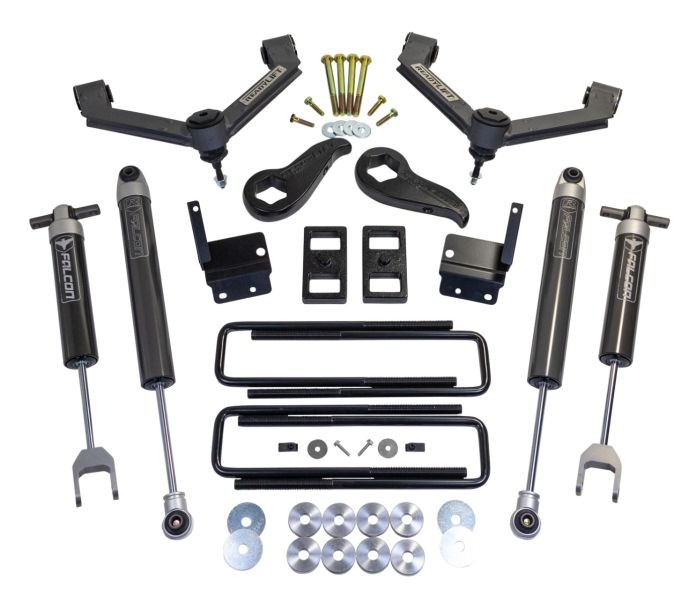 ReadyLift Chevrolet Silverado 2500 HD/3500 HD/GMC Sierra 2500 HD/3500 HD 3" SST Lift Kits with Fabricated Control Arms and Falcon 1.1 Monotube Shocks, 2020-2024, RWD/4WD, 69-30320