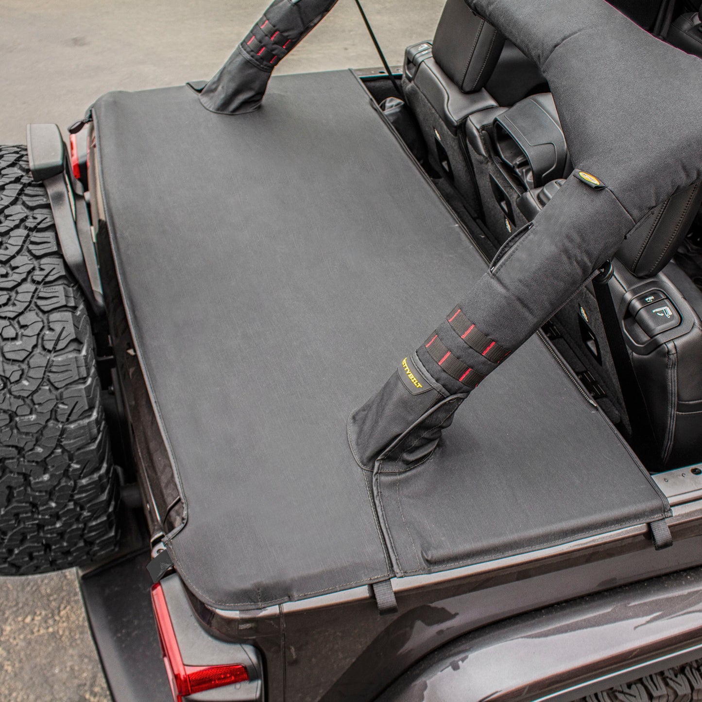 Smittybilt 2018-2025 Jeep Wrangler JLU Tonneau Cover, Black Diamond, 18+, 771335