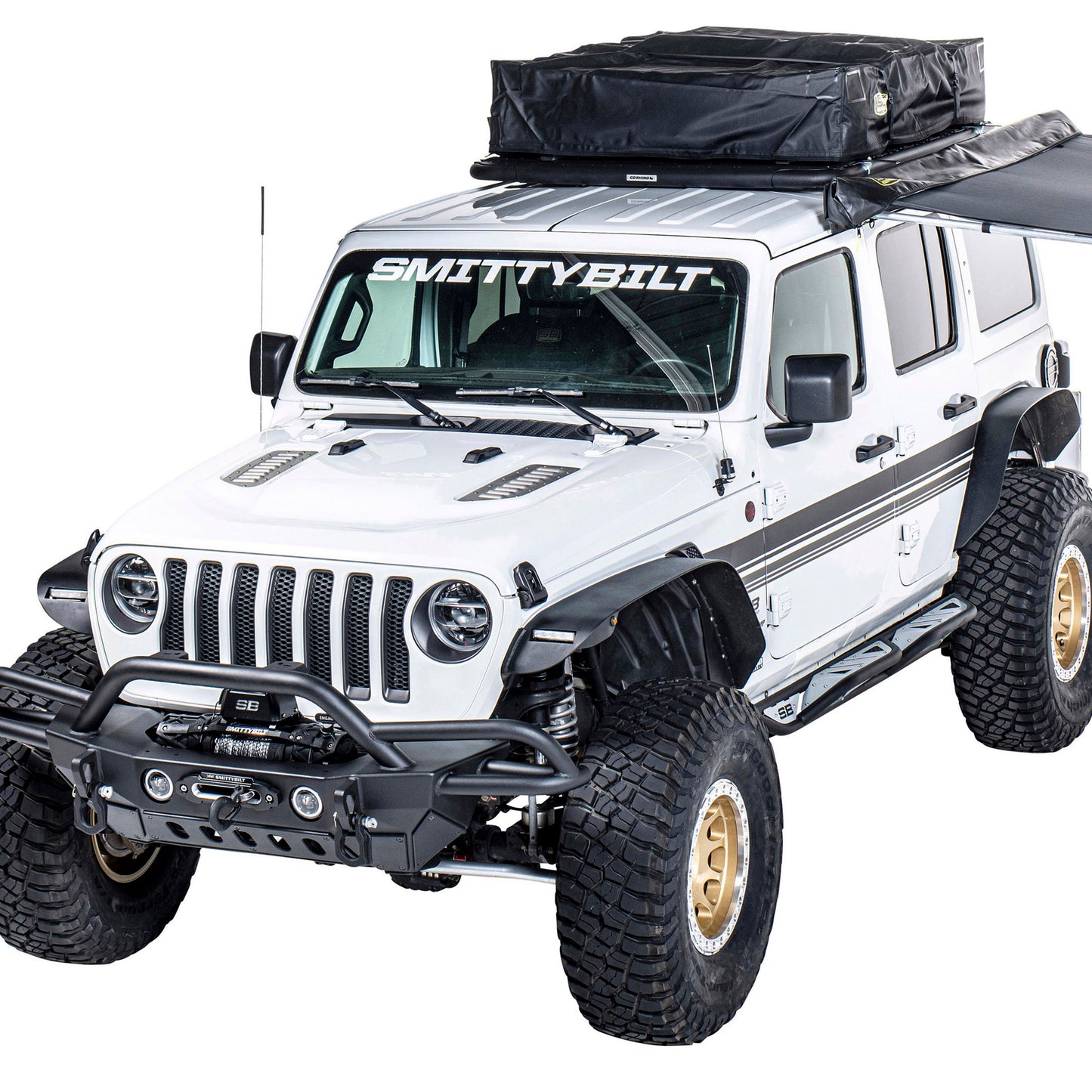 Smittybilt 2018-2025 Jeep Wrangler JLU XRC Flat Fender Flare Kit, Set of 4, Textured Black, 18+, 77837