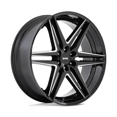 DUB S267 Dirty Dog Glossy Black Milled 1-Piece Wheels