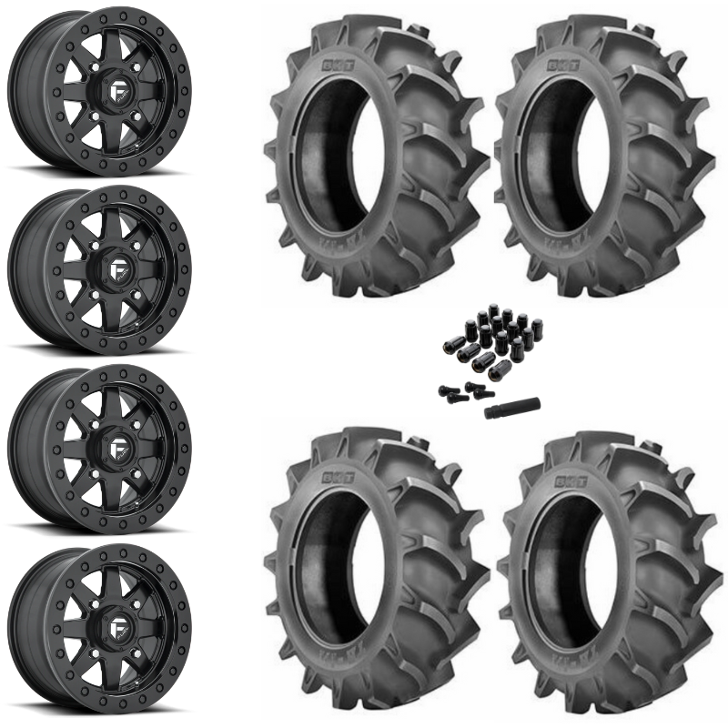 14" Fuel Maverick D936 Beadlock Black UTV Rims & 30" BKT TR171 Tires 6 Ply Mounted
