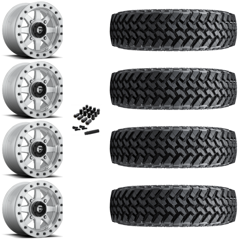 15" Fuel Maverick D937 Beadlock Machined UTV Rims & 33" Nitto Trail Grappler SxS Tires 8 Ply Mounted