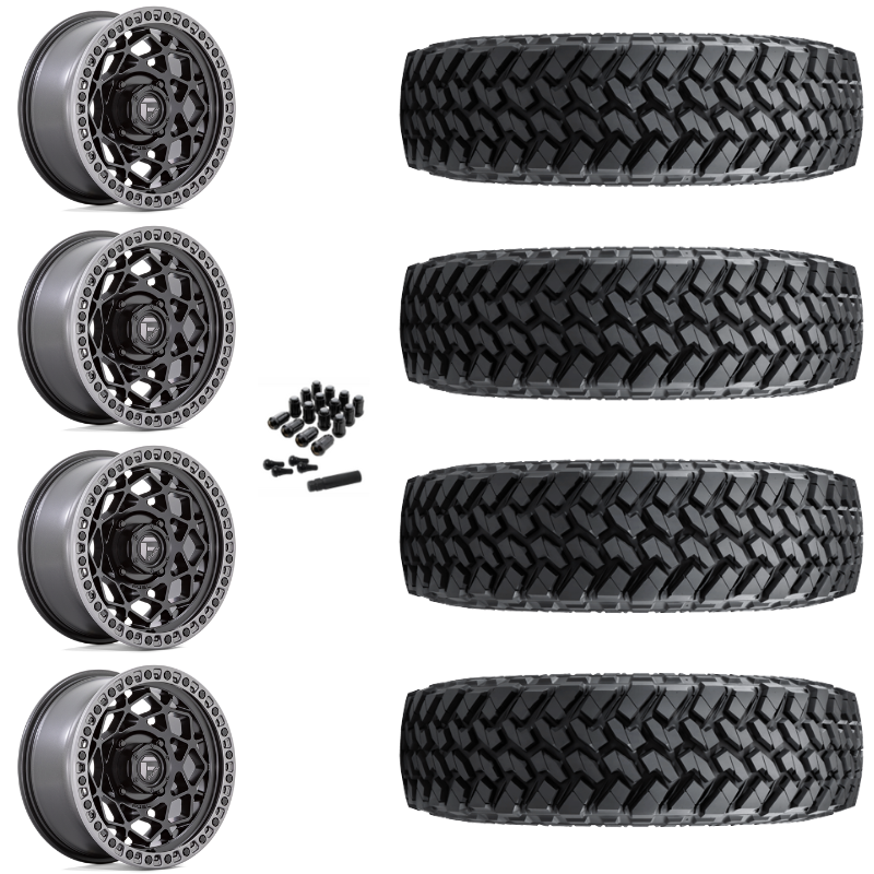 15" Fuel Unit D783 Black UTV Rims & 33" Nitto Trail Grappler SxS Tires 8 Ply Mounted