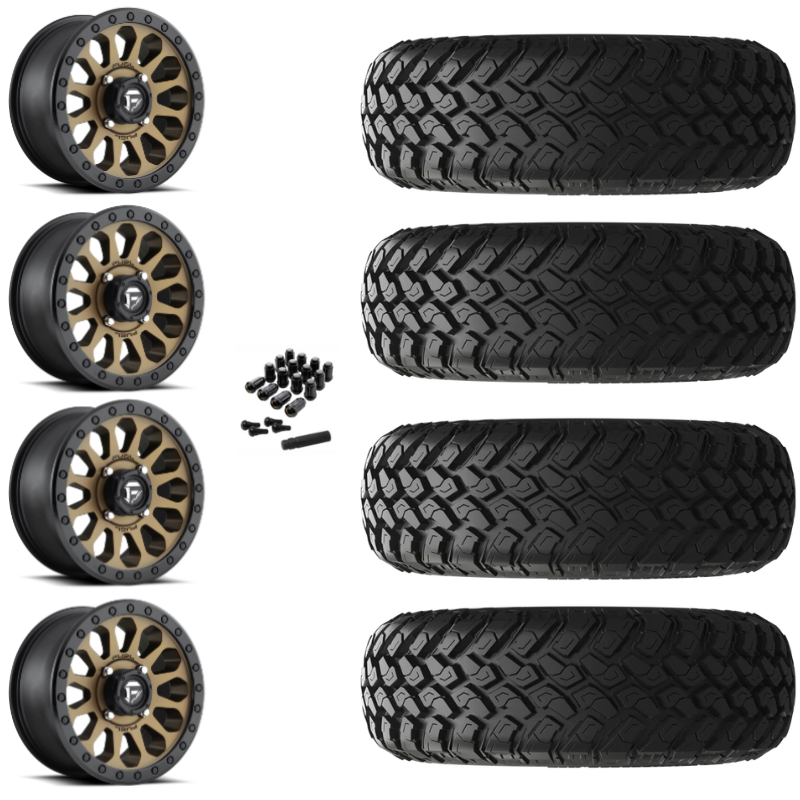 14" Fuel Vector D600 Bronze UTV Rims & 30" EFX MotoHammer Tires 8 Ply Mounted