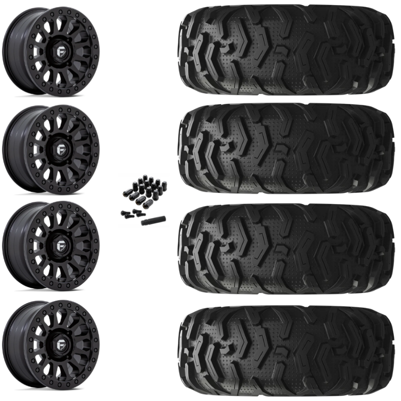 14" Fuel Vector D920 Beadlock Black UTV Rims & 26" EFX MotoForce Tires 6 Ply Mounted
