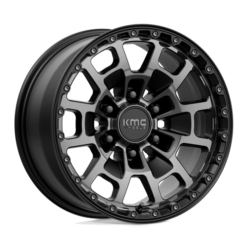 KMC KM718 Summit Satin Black With Gray Tint Wheels