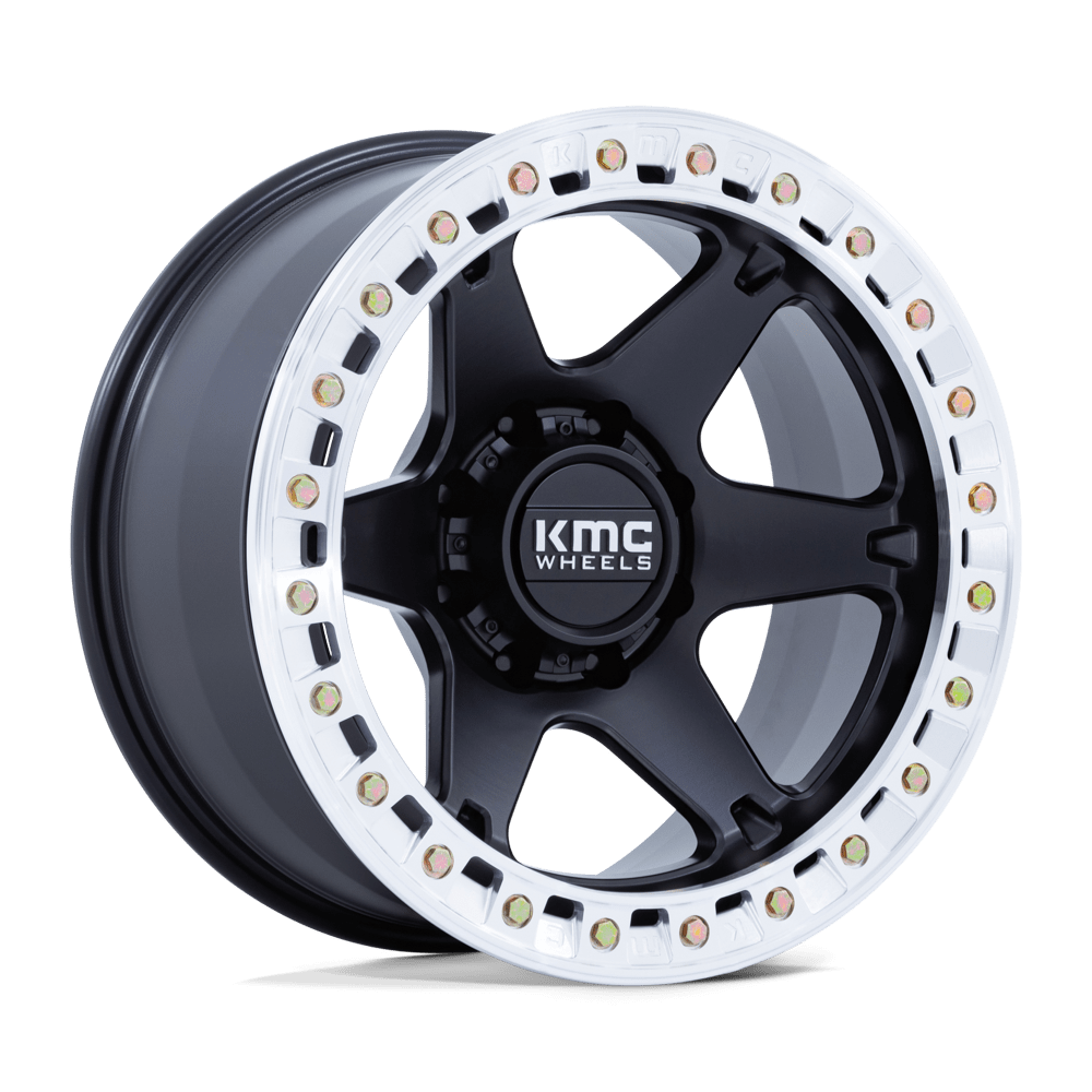 KMC KM238 VI Beadlock Satin Black W/ Machined Ring Wheels