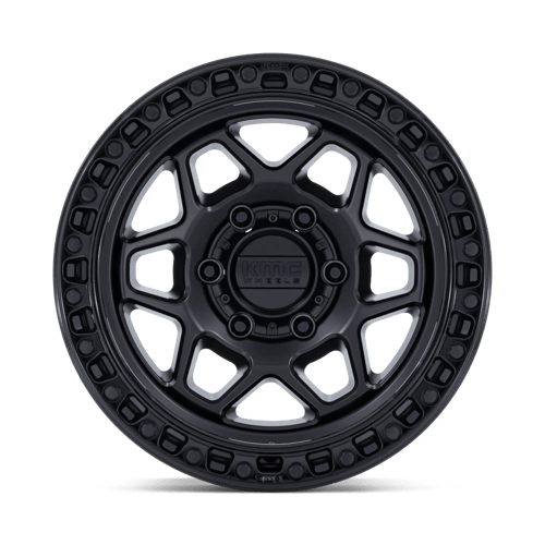KMC KM553 Torx Matte Black with Gloss Black Lip Wheels, Cast Aluminum