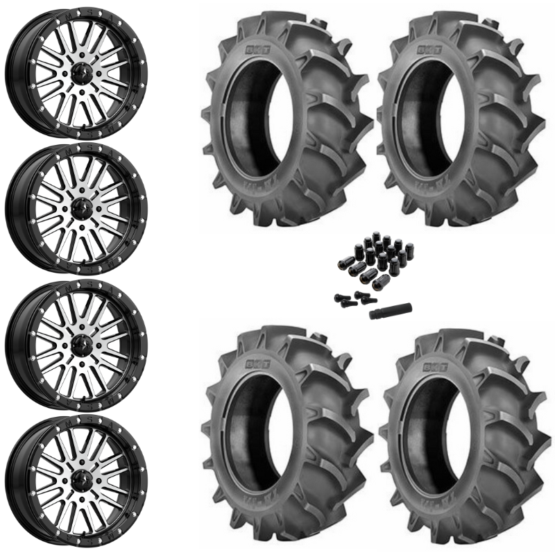 16" MSA Brute M37 Beadlock Black Machined UTV Rims & 31" BKT TR171 Tires 6 Ply Mounted