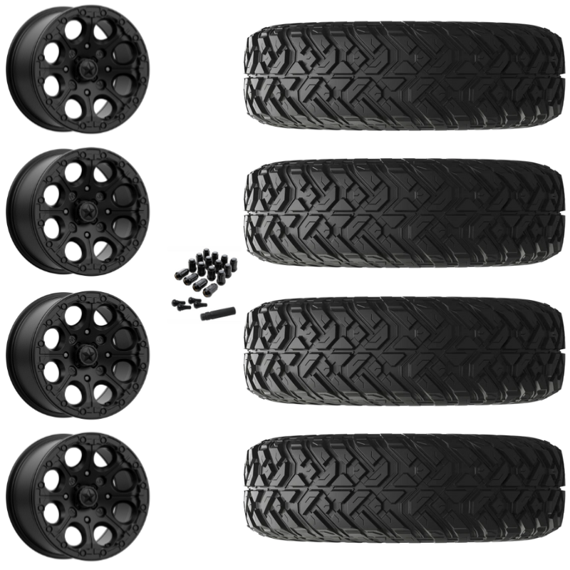 14" MSA Cannon M44 Beadlock Black UTV Rims & 32" EFX Gripper R/T-K Tires 10 Ply Mounted