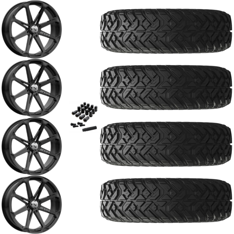 14" MSA Diesel M12 Black UTV Rims & 32" EFX Gripper R/T-K Tires 10 Ply Mounted