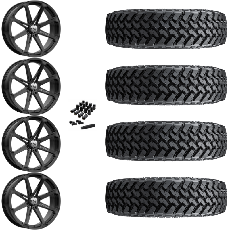 15" MSA Diesel M12 Black UTV Rims & 32" Nitto Trail Grappler SxS Tires 8 Ply Mounted