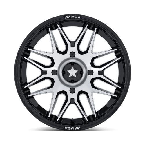 MSA M52 Radar UTV Gloss Black with Machined Face Wheels, Cast Aluminum