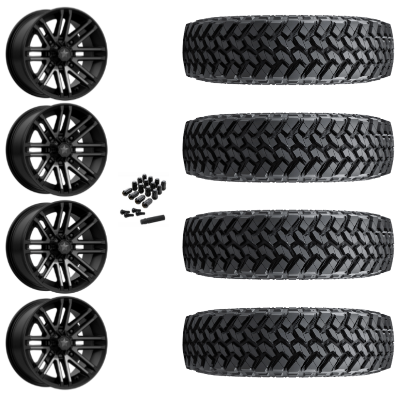 15" MSA Rogue M40 Black UTV Rims & 33" Nitto Trail Grappler SxS Tires 8 Ply Mounted