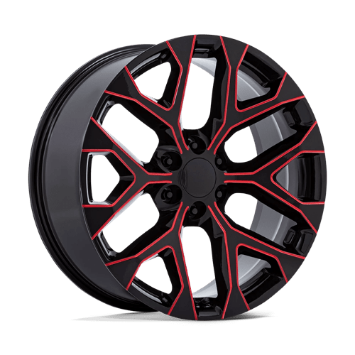 Performance Replicas PR177 Gloss Black Red Milled Wheels