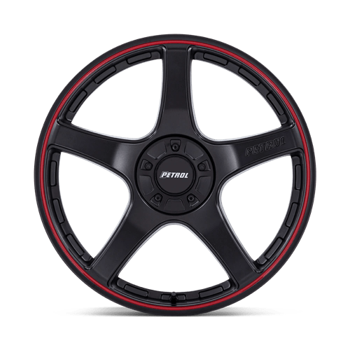Petrol PE003 P2E Matte Black with Red Lip Wheels, Cast Aluminum