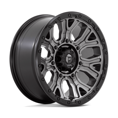 Fuel D825 Traction Matte Gunmetal With Black Ring 1-Piece Wheels