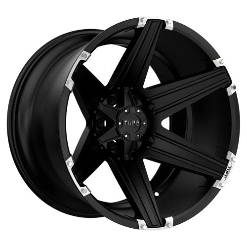 Tuff T12 Satin Black With Brushed Inserts Wheels