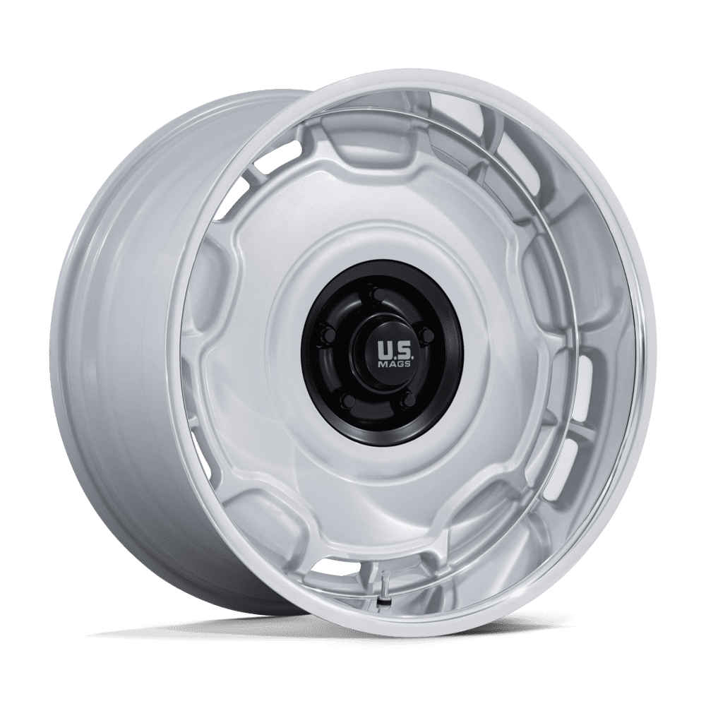US Mag UC146 Arlington Silver Matte Black Center with Diamond Cut Lip Wheels, Cast Aluminum