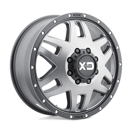 KMC XD130 Machete Dually Matte Gray Black Ring Wheels