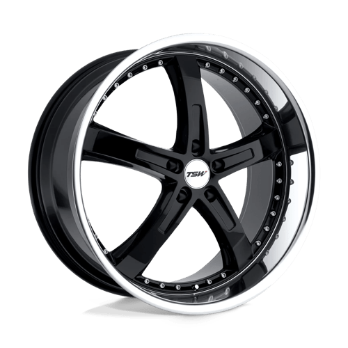 TSW Jarama Gloss Black With Mirror Cut Lip Wheels