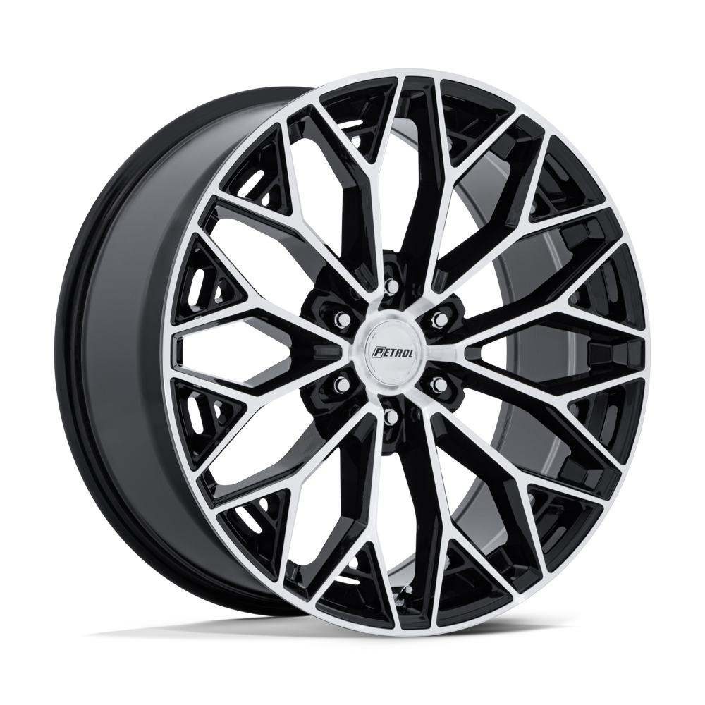 Petrol PE006 P5E Gloss Black with Machined Face Wheels, Cast Aluminum