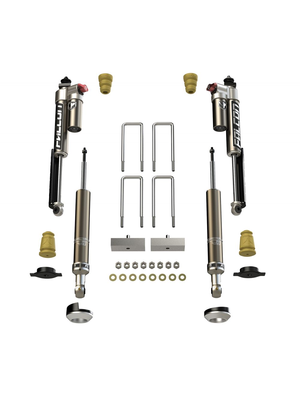 Falcon Toyota Tacoma 2.25" Sport Tow/Haul Shock & Spacer Lift System, 2005-2015, Base, 08-04-32-400-100