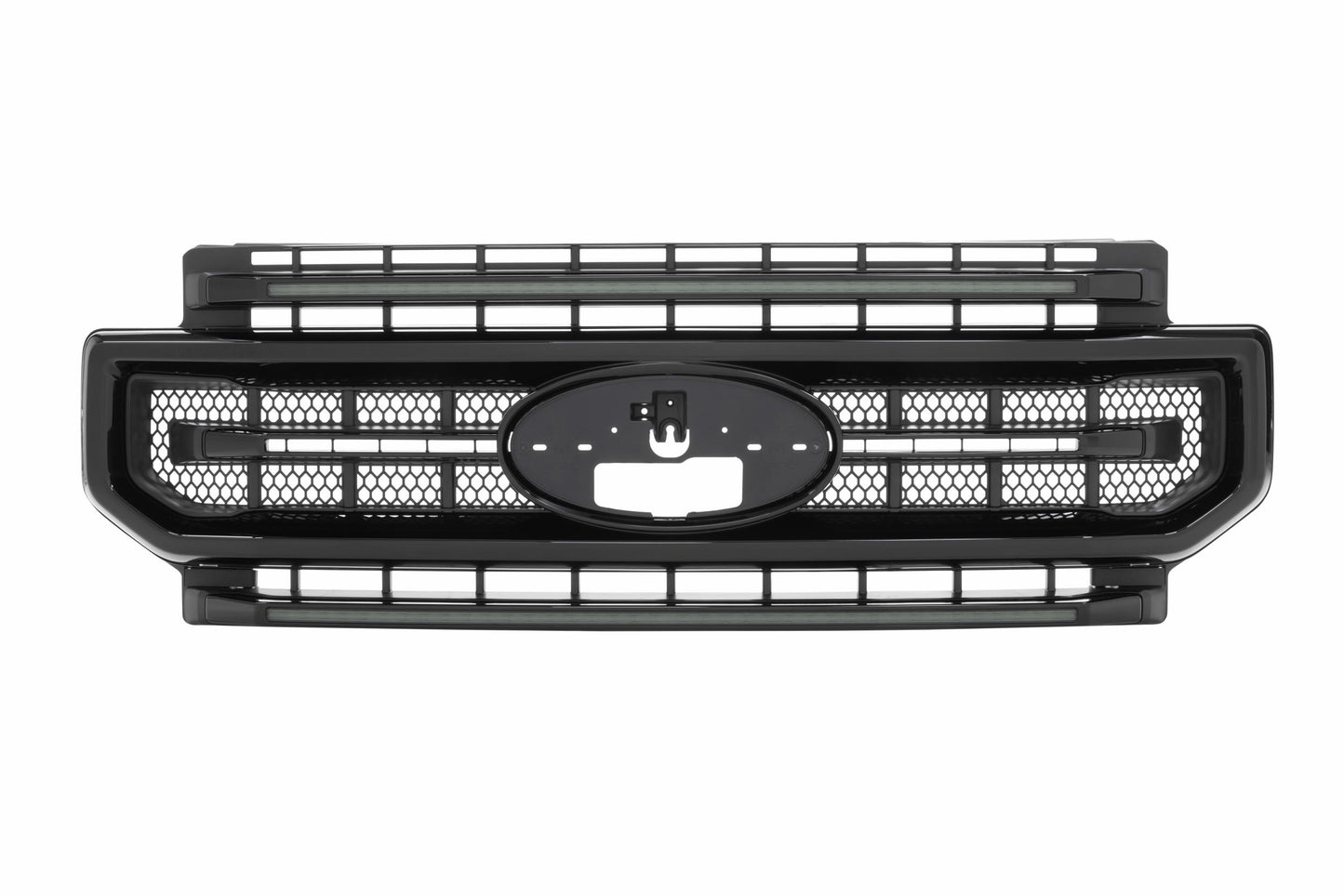 Morimoto Ford Super Duty XBG LED Grilles, 2020-2022, All Models, Gloss Black, Amber DRL, XBG11