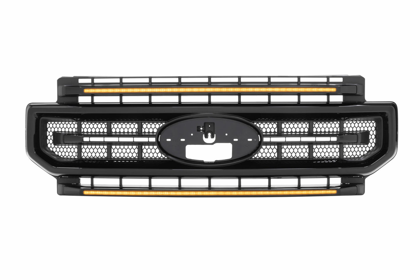 Morimoto Ford Super Duty XBG LED Grilles, 2020-2022, All Models, Gloss Black, Amber DRL, XBG11