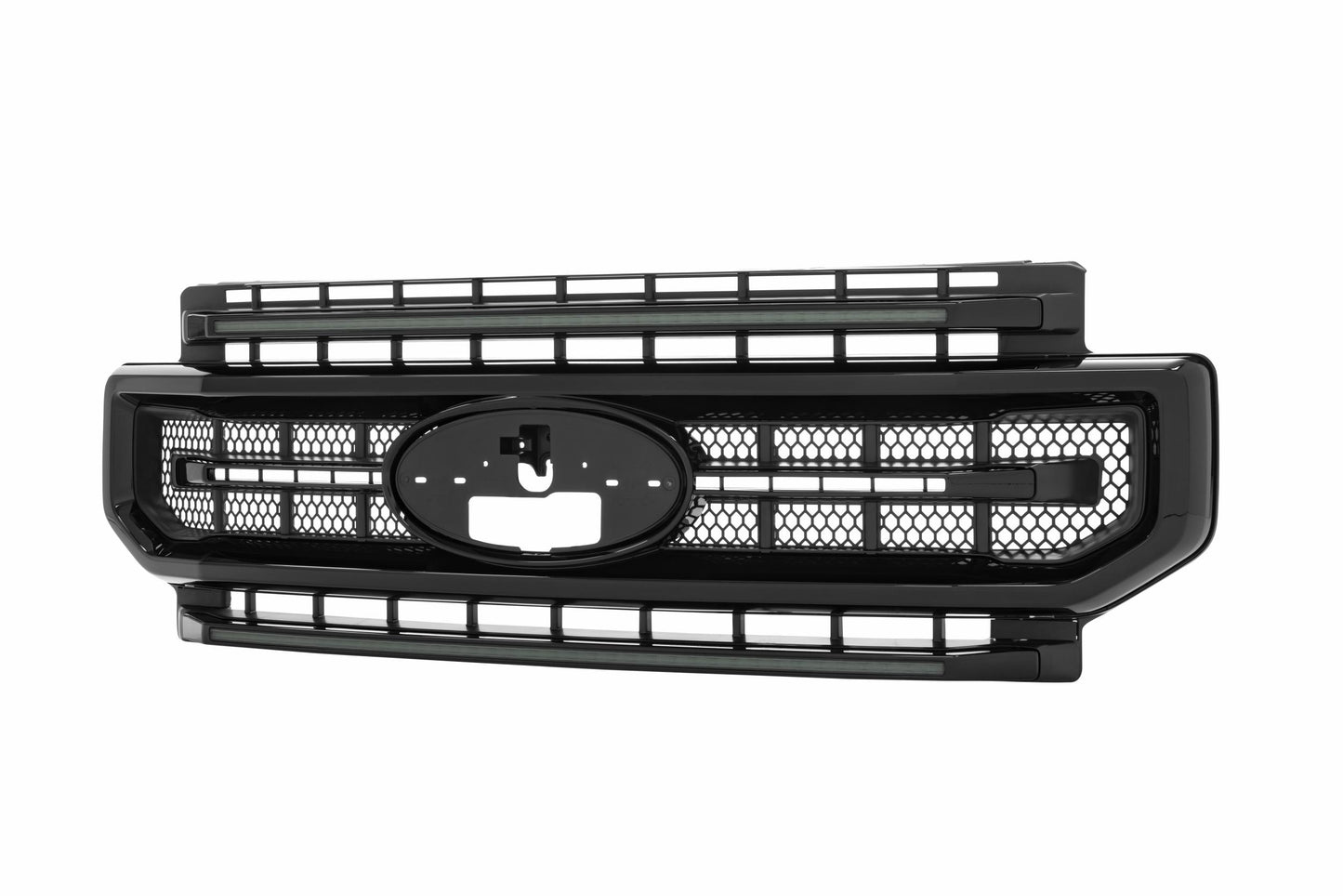 Morimoto Ford Super Duty XBG LED Grilles, 2020-2022, All Models, Gloss Black, Amber DRL, XBG11