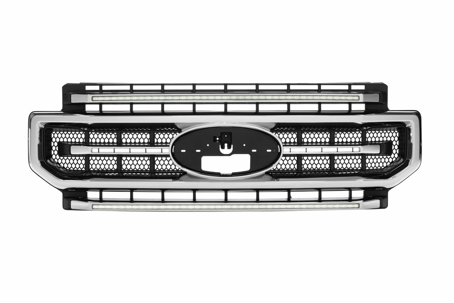 Morimoto Ford Super Duty XBG LED Grilles, 2020-2022, All Models, Chrome Finish, White DRL, XBG12