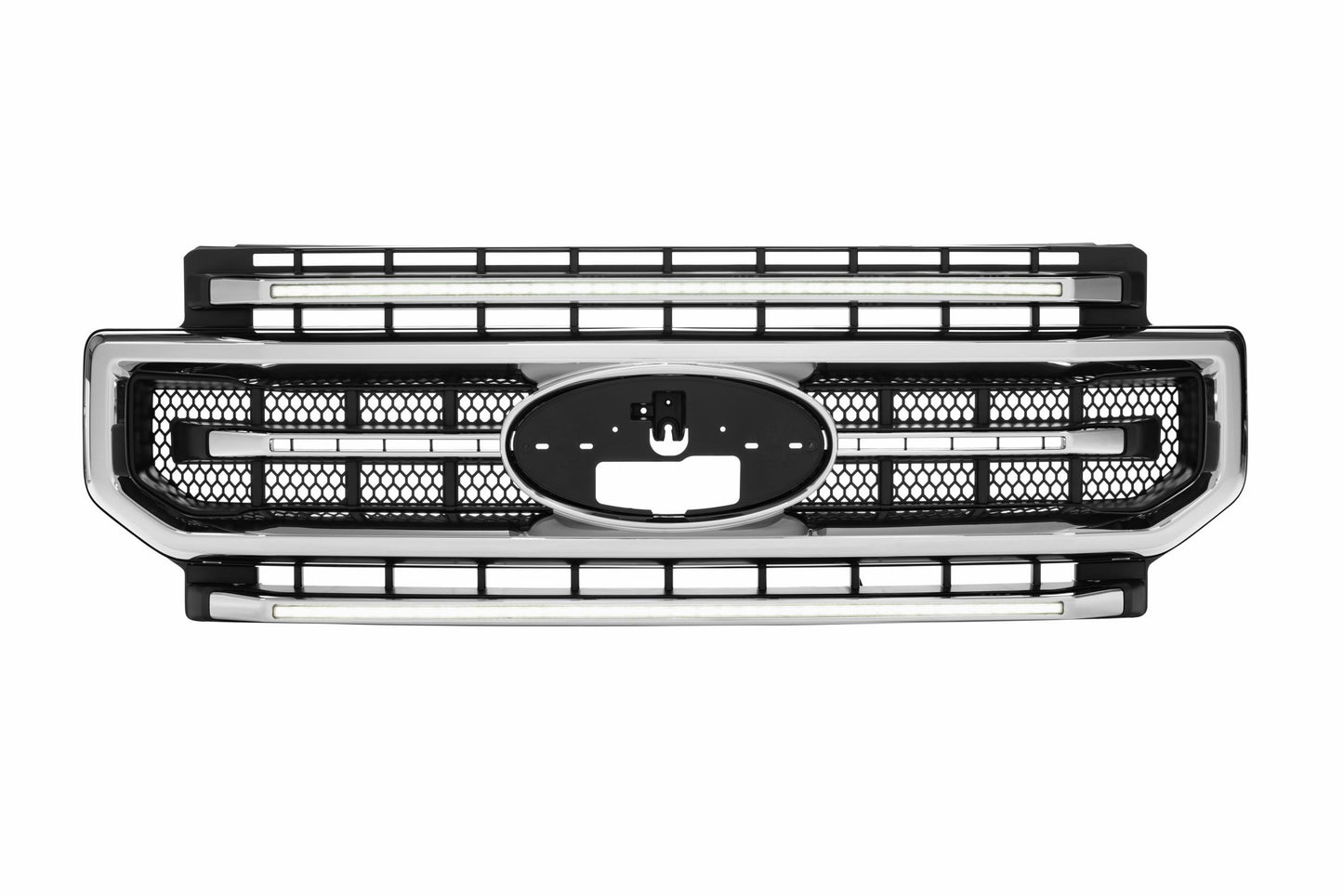 Morimoto Ford Super Duty XBG LED Grilles, 2020-2022, All Models, Chrome Finish, White DRL, XBG12