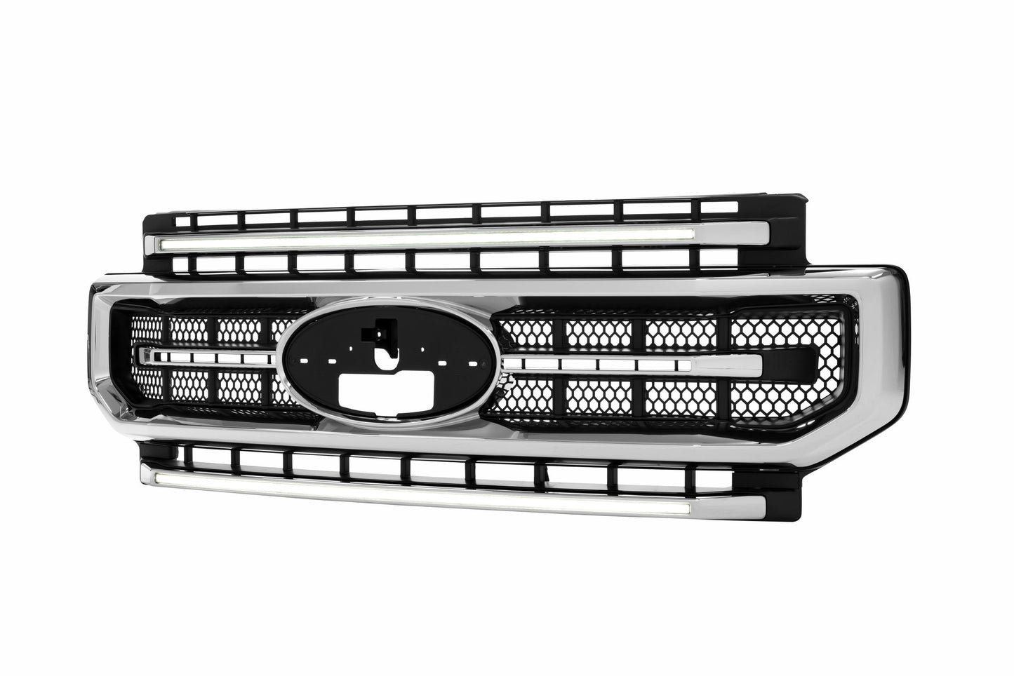 Morimoto Ford Super Duty XBG LED Grilles, 2020-2022, All Models, Chrome Finish, White DRL, XBG12