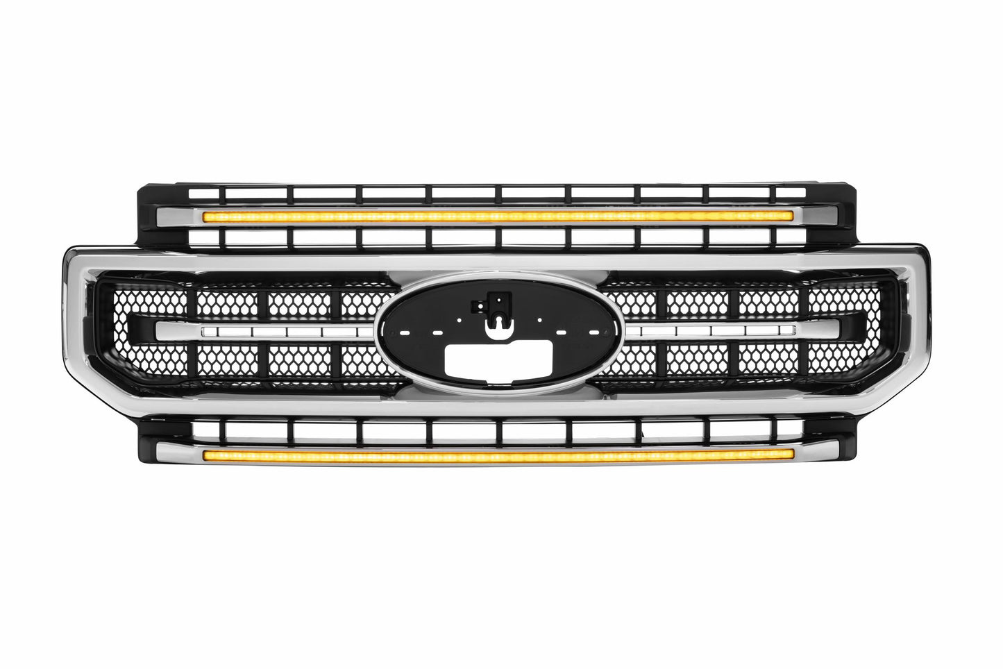 Morimoto Ford Super Duty XBG LED Grilles, 2020-2022, All Models, Chrome Finish, Amber DRL, XBG13