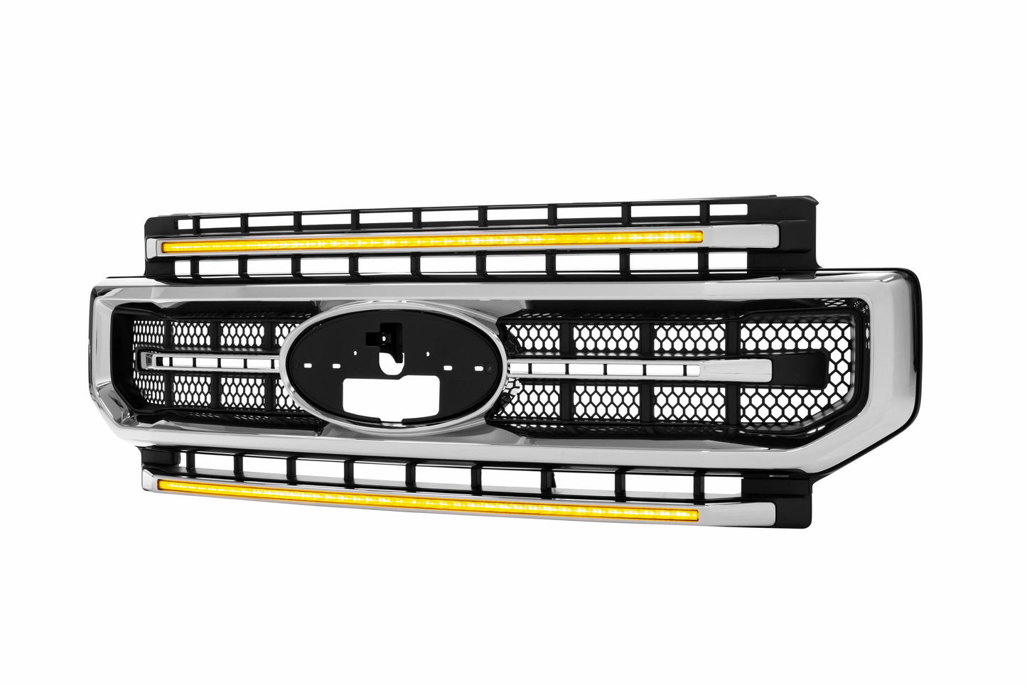 Morimoto Ford Super Duty XBG LED Grilles, 2020-2022, All Models, Chrome Finish, Amber DRL, XBG13