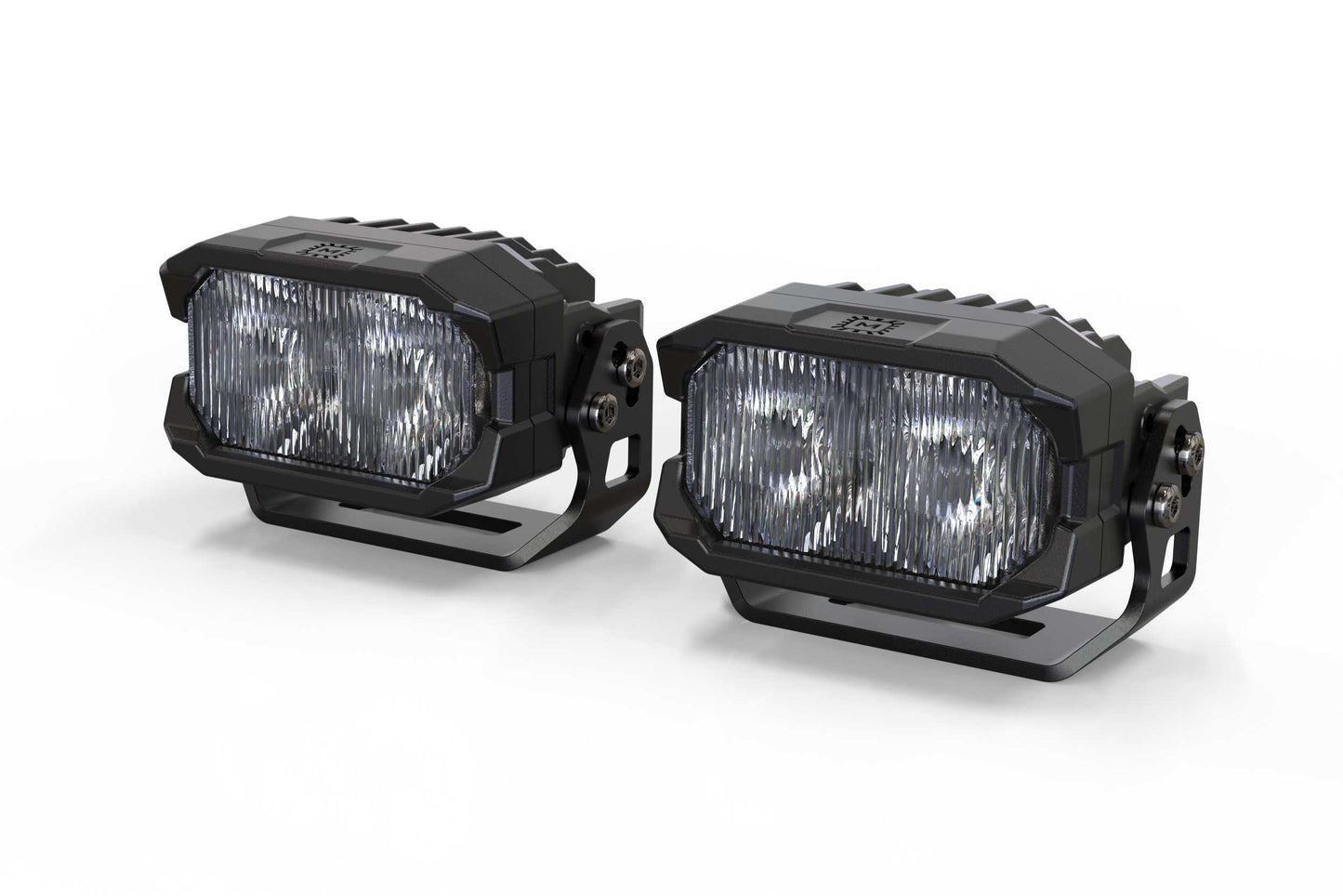 Morimoto 2Banger HXB LED Pods, With Included U Brackets, SAE Wide, Yellow, Pair, Universal, BAF117