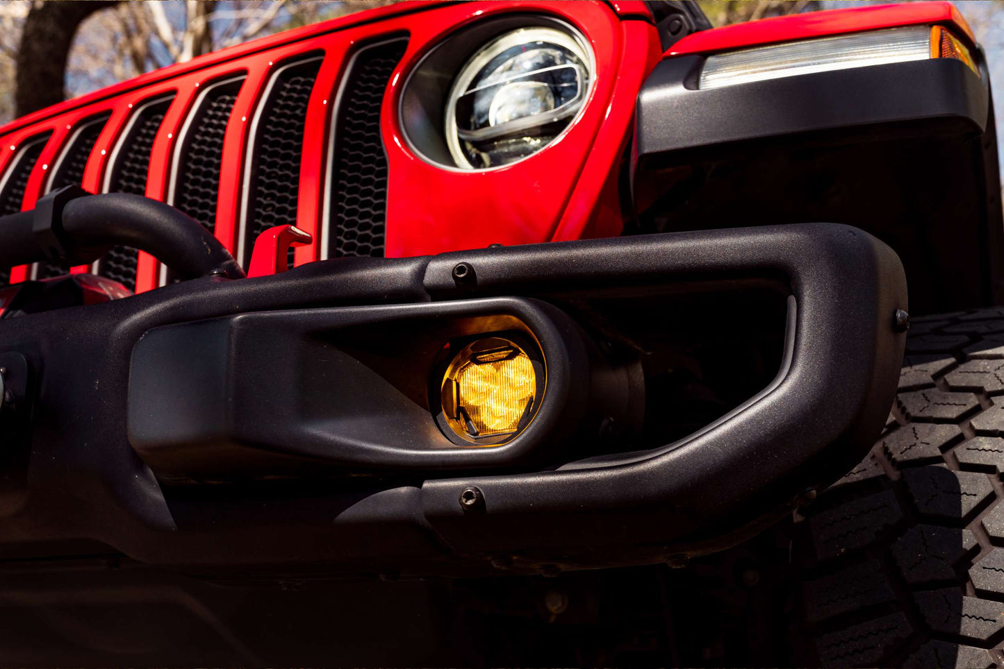 Morimoto JEEP WRANGLER JL / Gladiator JT 4Banger Fog Light Kits, Fits: Sahara / Rubicon, Does not fit Sport, NCS, Wide, Yellow, BAF078Y