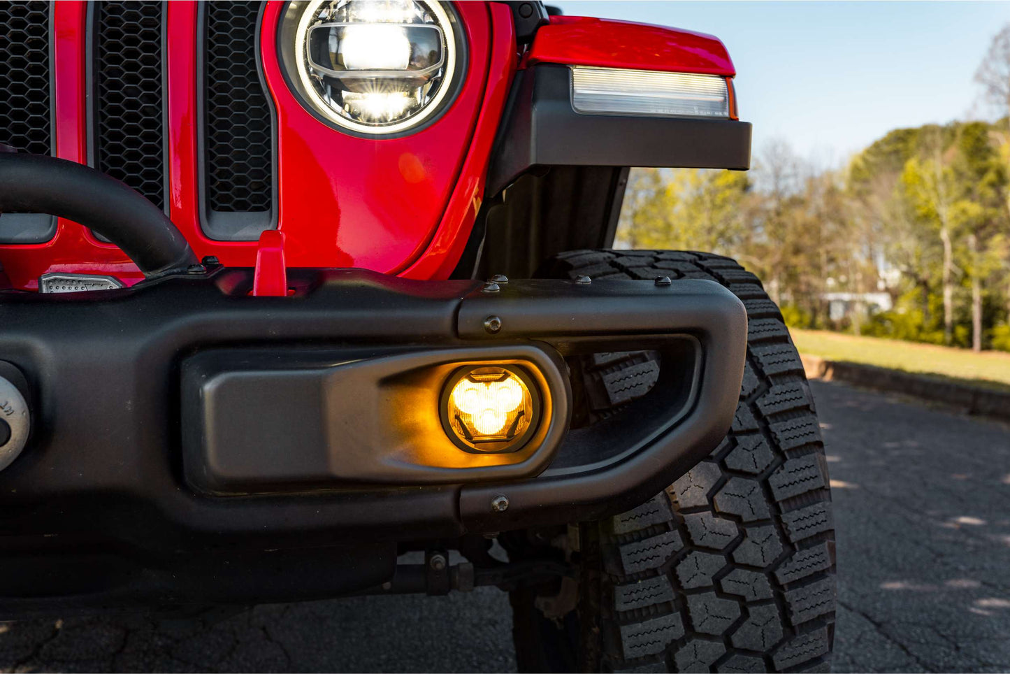 Morimoto JEEP WRANGLER JL / Gladiator JT 4Banger Fog Light Kits, Fits: Sahara / Rubicon, Does not fit Sport, NCS, Wide, Yellow, BAF078Y