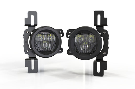 Morimoto JEEP WRANGLER JL / Gladiator JT 4Banger Fog Light Kits, 2017+, Fits: Sahara / Rubicon, Does Not Fit Sport, NCS, Wide, White, BAF078W