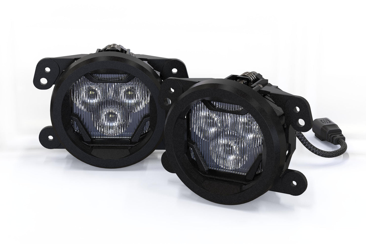 Morimoto JEEP WRANGLER JL / Gladiator JT 4Banger Fog Light Kits, 2017+, Fits: Sahara / Rubicon, Does Not Fit Sport, NCS, Wide, White, BAF078W