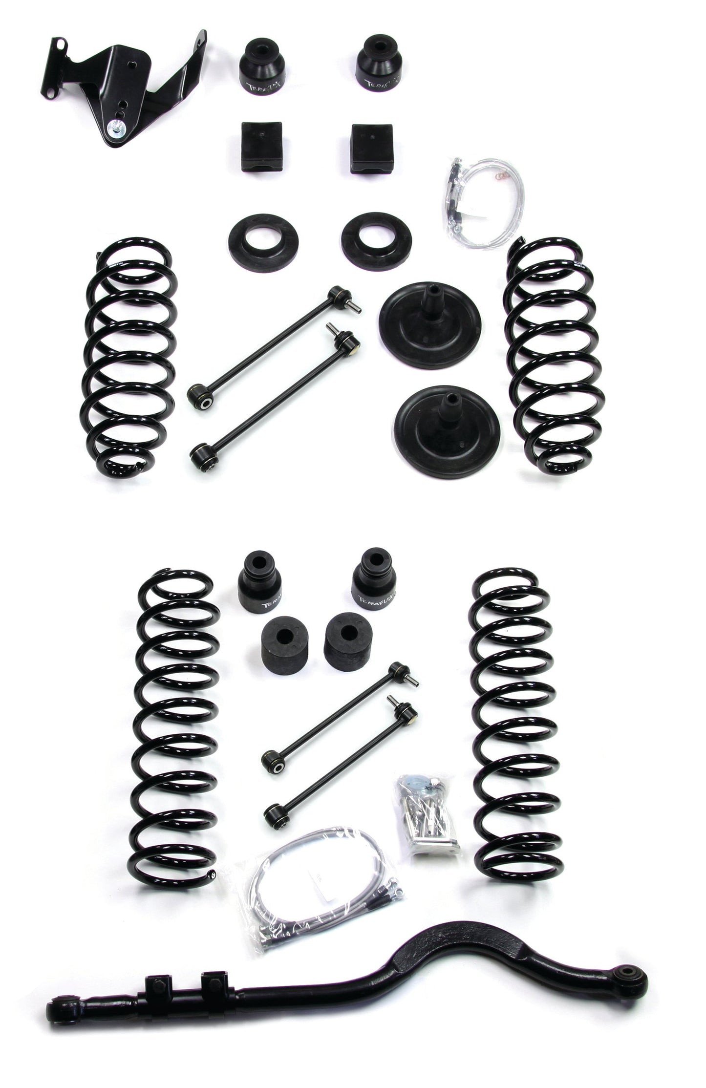 TeraFlex Jeep Wrangler JK 4 Door 4" Coil Spring Lift Kit With Track Bar, No Shocks