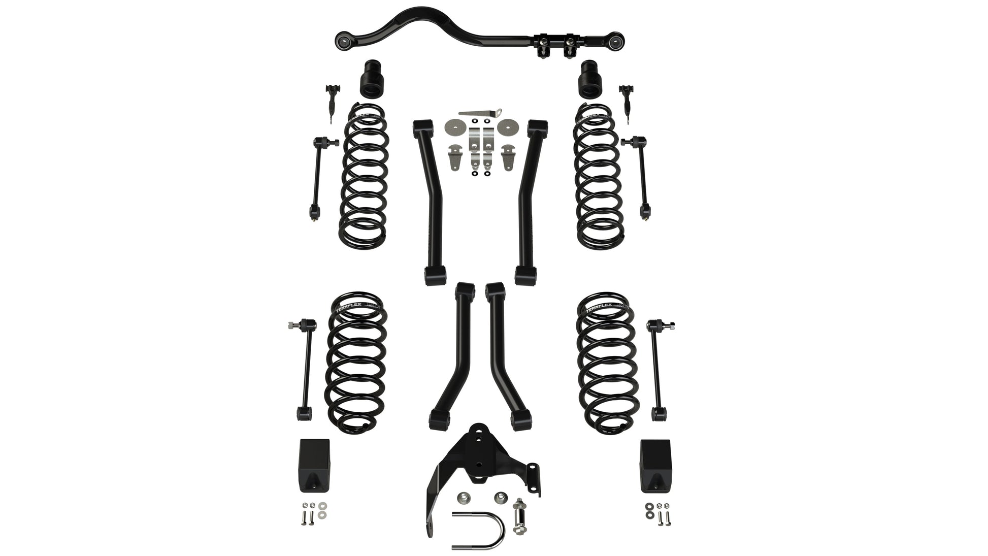 TeraFlex Jeep Wrangler JK 2 Door 3" Suspension System With 4 Sport Control Arms, No Shocks