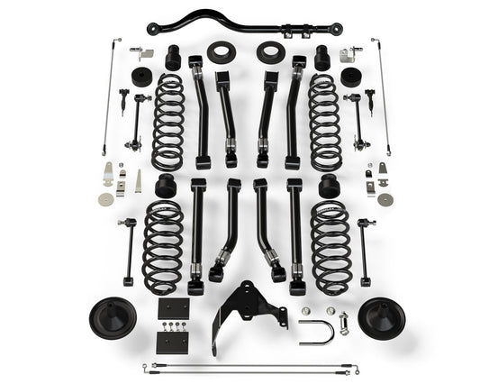 TeraFlex Jeep Wrangler JK 4 Door 4" Suspension System With 8 Alpine Short Control Arms, No Shocks