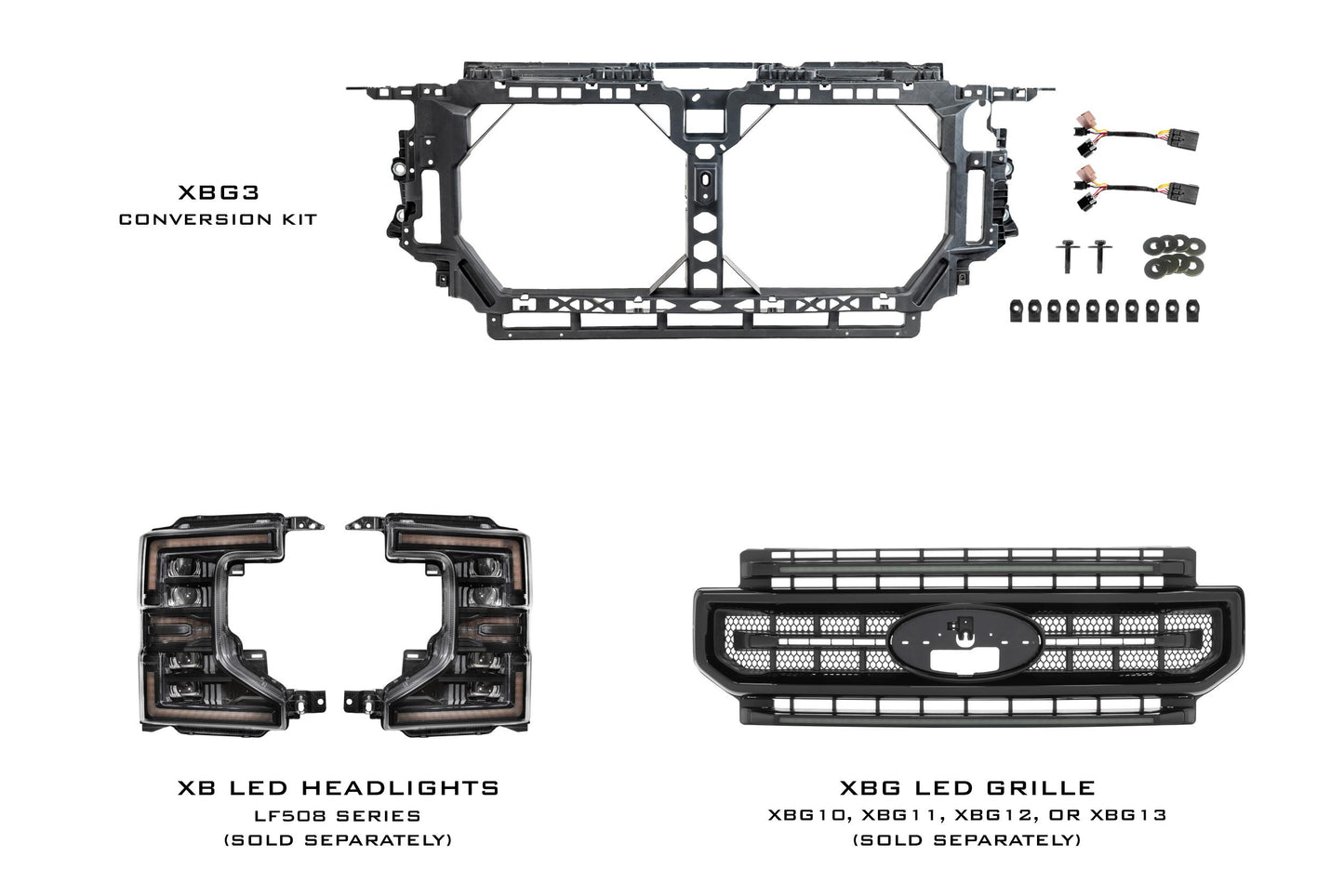 Morimoto Ford Super Duty XBG Front End Conversion Kit, 2017-2019 to 2020-2022, XBG3