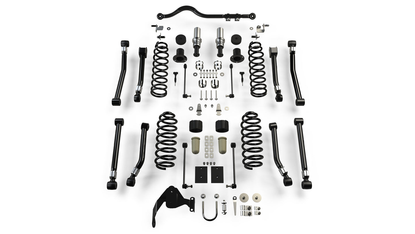 TeraFlex Jeep Wrangler JK 4 Door 3" Alpine CT3 Outback Overland Short Arm Suspension System, No Shocks