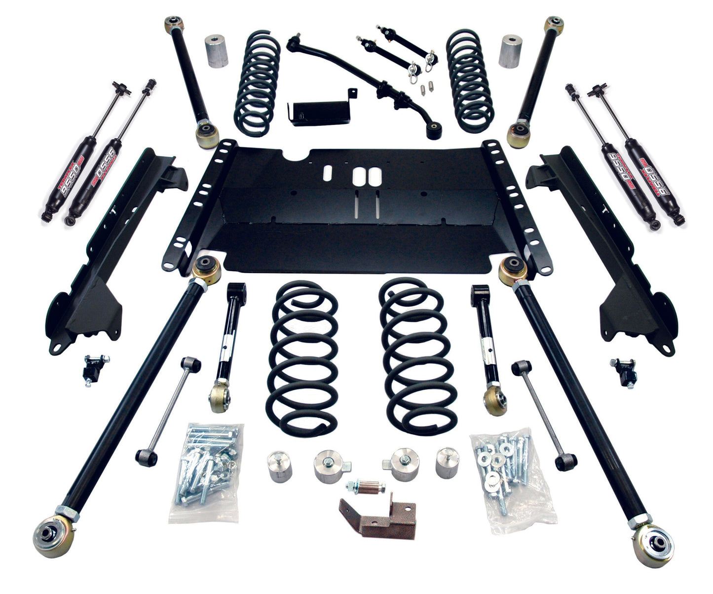 TeraFlex Jeep Wrangler LJ LWB 4" Enduro LCG Long Arm Suspension System & 9550 VSS Twin Tube Shocks Shocks